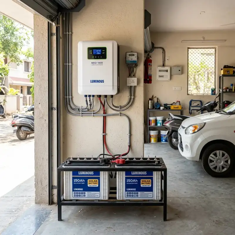 Rooftop solar battery backup system